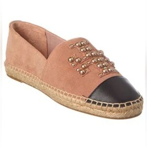 Tory Burch Pearl Logo Flat Espadrille Pink